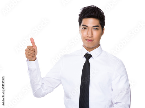 Businessman with thumb up