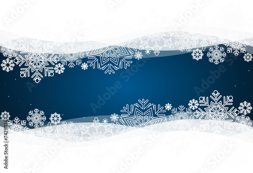 Christmas background with snowflake, vector illustration.
