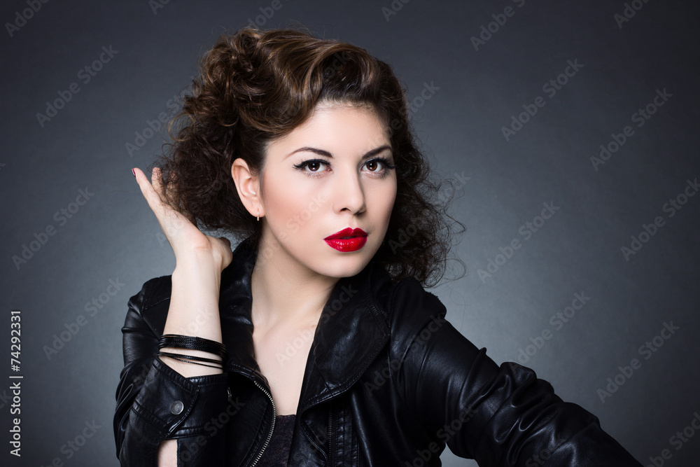Portrait of beautiful sensual woman with elegant hairstyle. Portrait of beautiful sensual woman with elegant hairstyle.