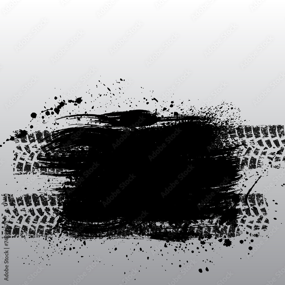Naklejka premium Grunge tire track