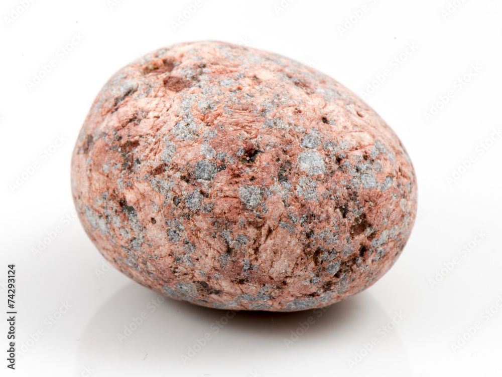 single stone isolated on white background