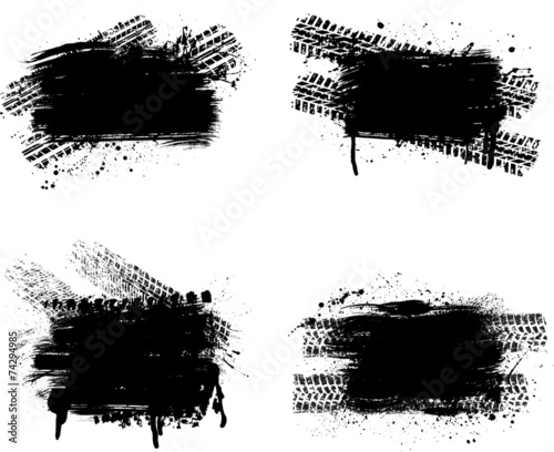 Grunge tire track set