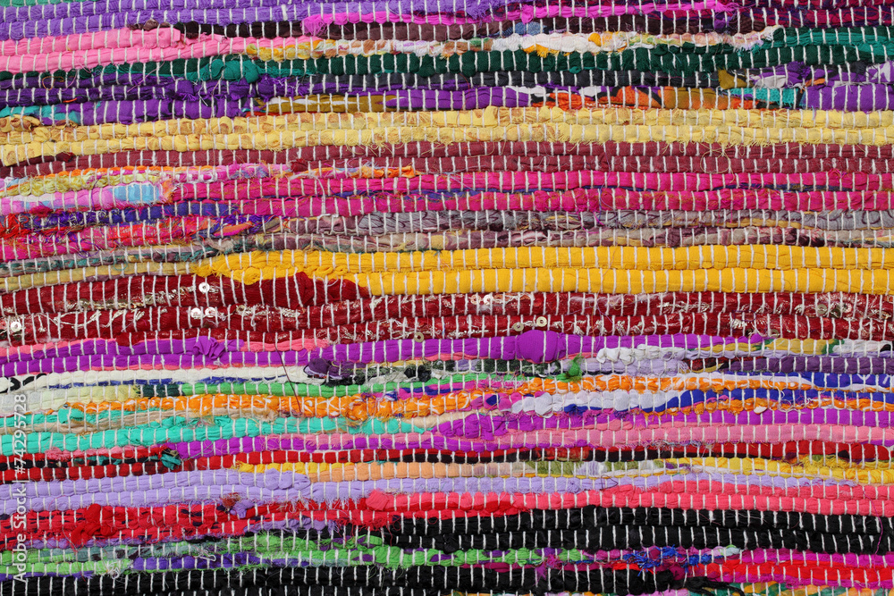Recycling, handmade colorful ethnic motley retro rug, carpet Recycling, handmade colorful ethnic motley retro rug, carpet