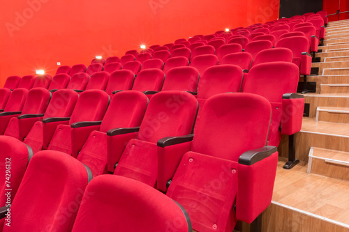 empty red cinema or theatere seats