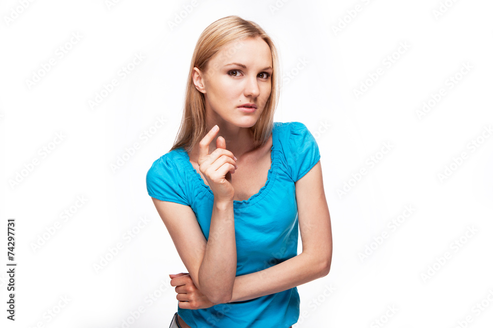 young girl thinking something over young girl thinking something over