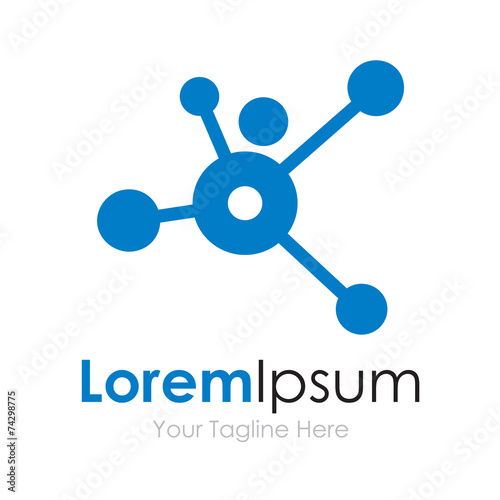 Dots connected future tech branches concept elements icon logo