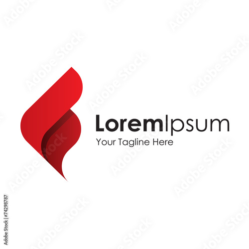 Beautiful rounded red wing angel concept elements icon logo