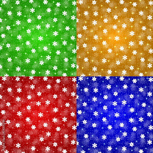 Set of Christmas backgrounds with snowflakes