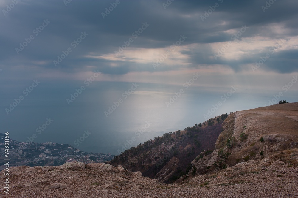 Ai-Petri Crimea landscape. View of Big Yalta