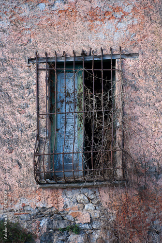 window with iron bars