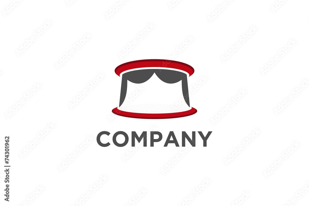 Obraz premium entertainment stage logo vector