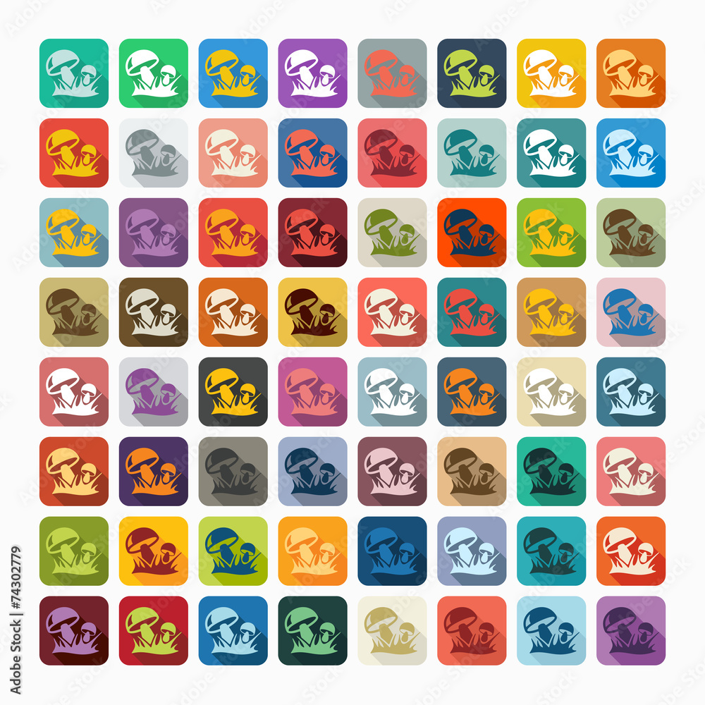 Flat design: mushrooms Flat design: mushrooms
