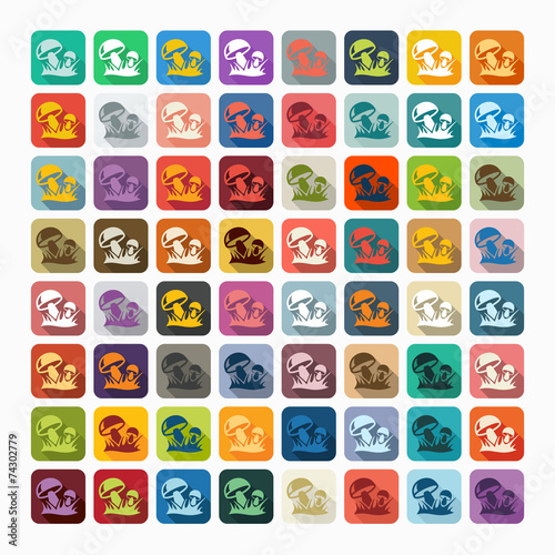 Flat design: mushrooms