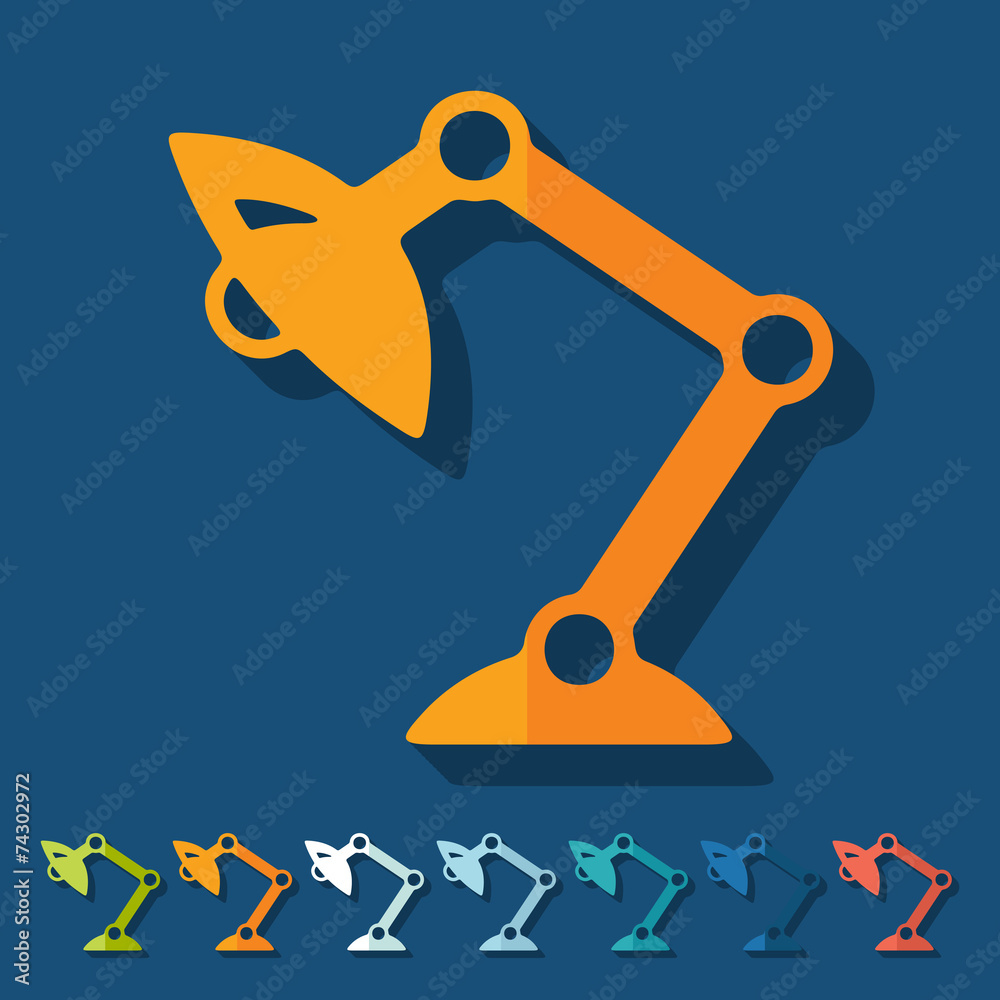 Flat design: desk lamp Flat design: desk lamp