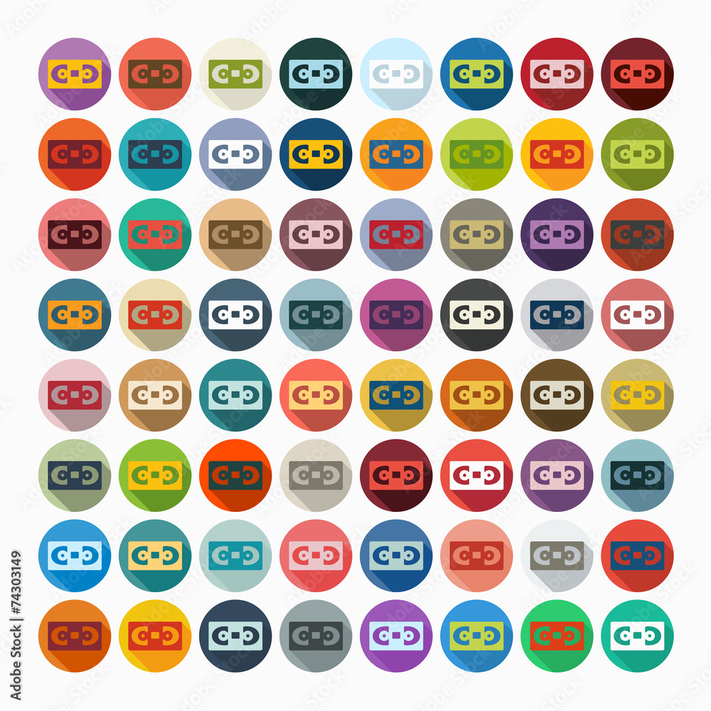 Flat design: videotapes Flat design: videotapes