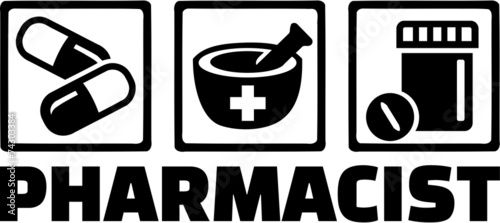Pharmacist Medicine Icons