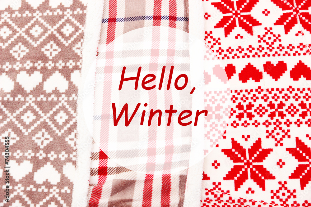 Fototapeta premium Hello Winter, greeting card