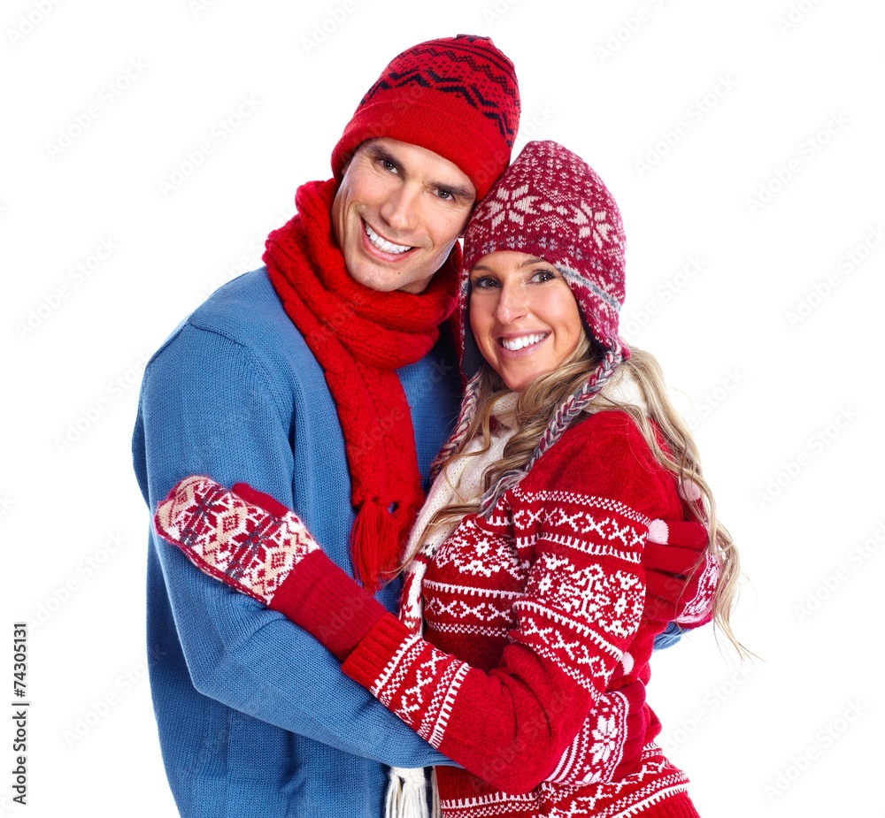 Couple in winter clothing