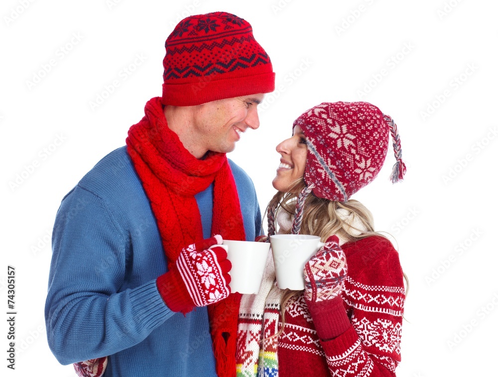 Couple drinking cup of tea.