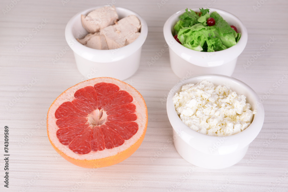 Dietary food in on table close-up Dietary food in on table close-up