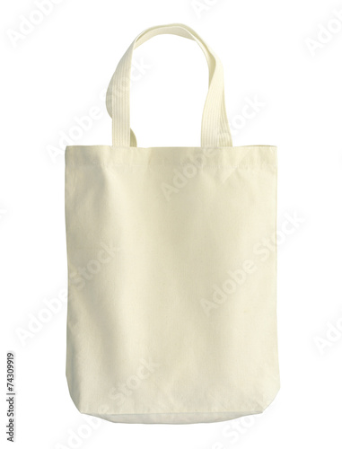 Cotton bag (with clipping path) isolated on white background