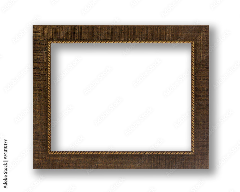 Old Antique Brown Frame Shadows Isolated On White Background. Old Antique Brown Frame Shadows Isolated On White Background.