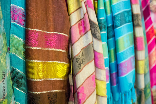 thailand traditional colorful scarves