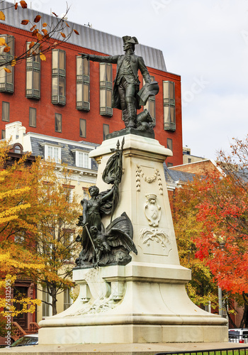 General Rochambeau Statue Lafayette Park Autumn Washington DC photo