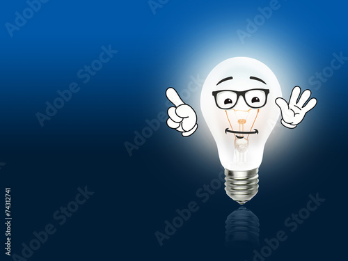 buln lamp light idea background blue photo