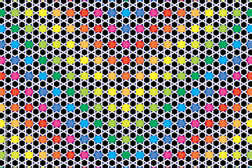 #Background #wallpaper #Vector #Illustration #design #free #free_size #charge_free #colorful #color rainbow,show business,entertainment 背景素材壁紙,六角ダイヤと編み目,虹,虹色,七色,六角,六角形,ポスター,CM,ハニカム,チラシ,販促,広告,宣伝,コマーシャル