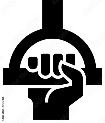 Hand holding straphanger icon