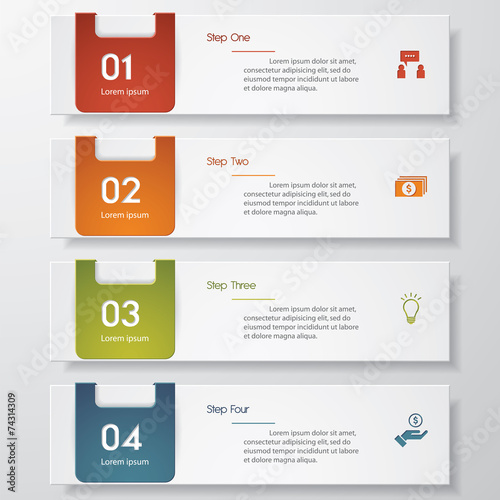 Design clean number banners template. Vector.