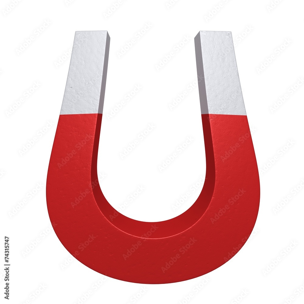 Red magnet isolated on a white background Red magnet isolated on a white background