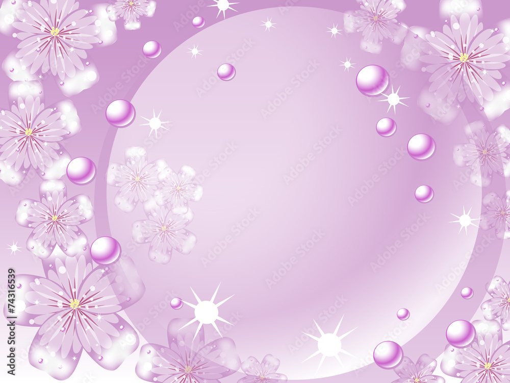 Illustration with flowers and pearls Illustration with flowers and pearls