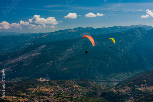 Paragliding on the sky