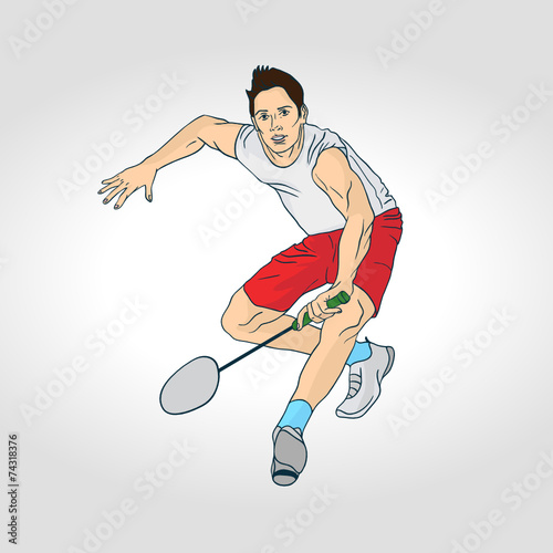 illustration of Badminton: Badminton player