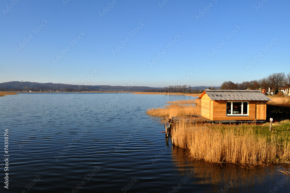 Fischerhütte am Selliner See, Bodden in Seedorf, Rügen