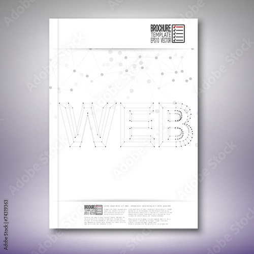 Three dimensional mesh stylish word web. Brochure, flyer or