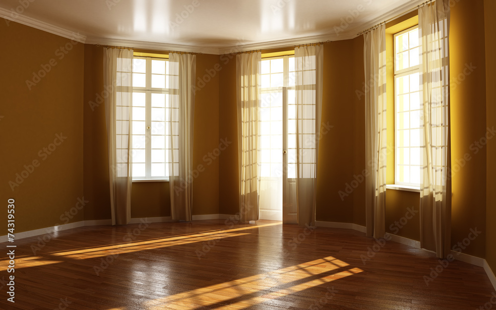 Obraz premium Empty brown room