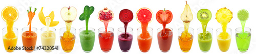 Fototapeta fruit juices isolated