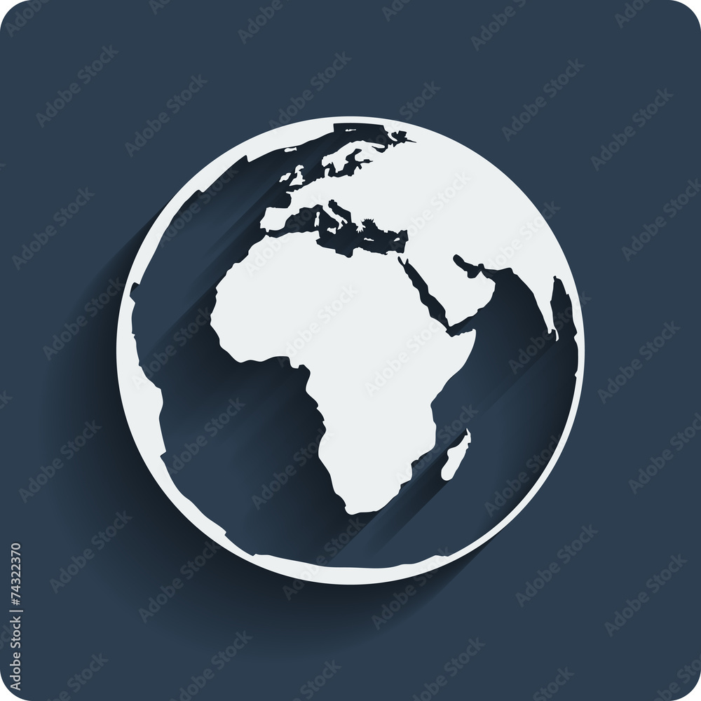 Fototapeta premium Earth planet globe web and mobile icon. Vector.