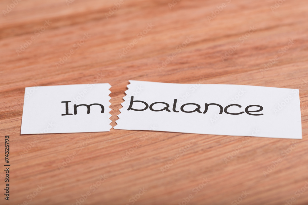 Sign with word imbalance turned into balance Sign with word imbalance turned into balance