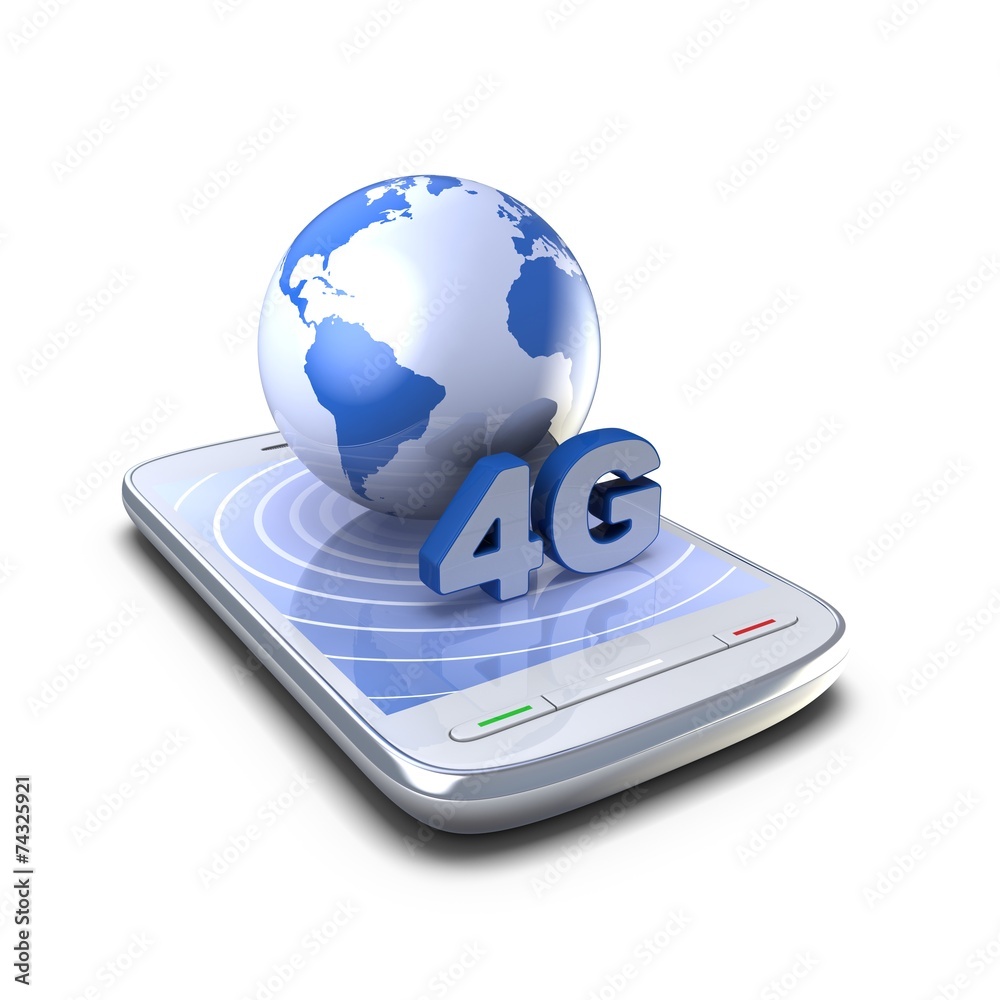 Wireless Technology. 3D smartphone and globe on a white background. Wireless Technology. 3D smartphone and globe on a white background.