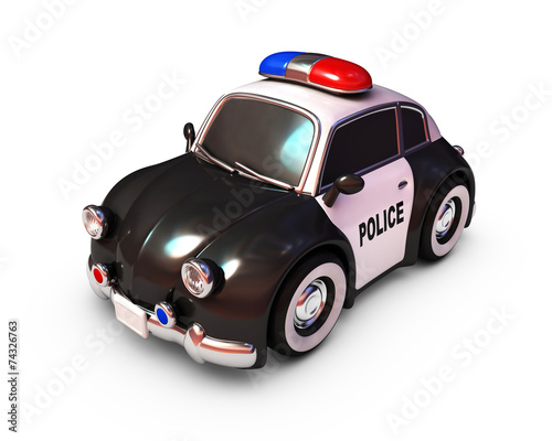 The police car, the renderer on a white background.