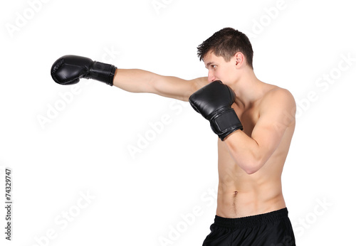 man wearing boxing gloves