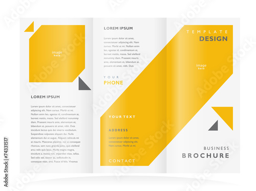 brochure design template vector - trifold geometric abstract fig