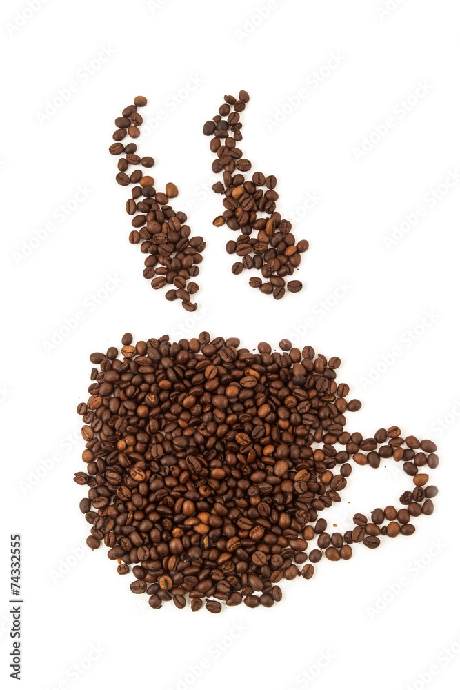 Mugs of coffee beans Mugs of coffee beans