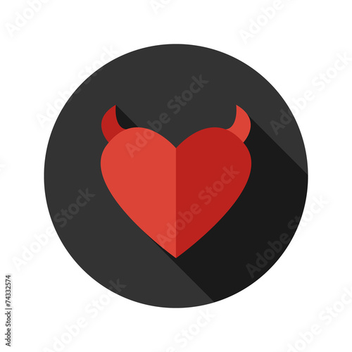 Vector flat modern round heart icon