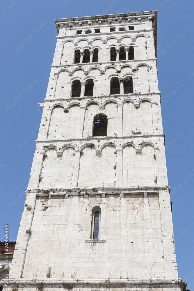 Italy, Lucca, bell tower of the church San Michele in Foro