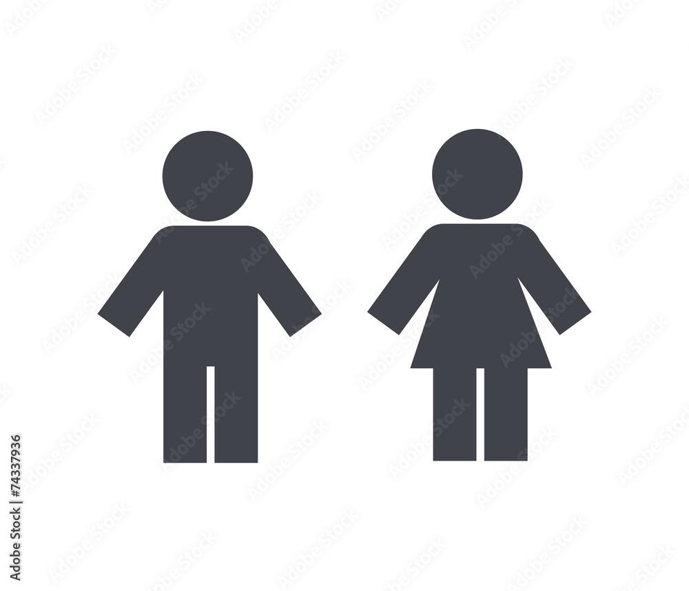 Male and female toilet silhouette.